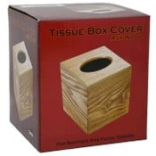 Wholesale - SMALL ASH WOOD TISSUE BOX C/P 24, UPC: 028672734993